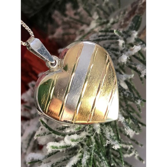 Sterling Silver Heart Locket Necklace - Picture 1 of 7